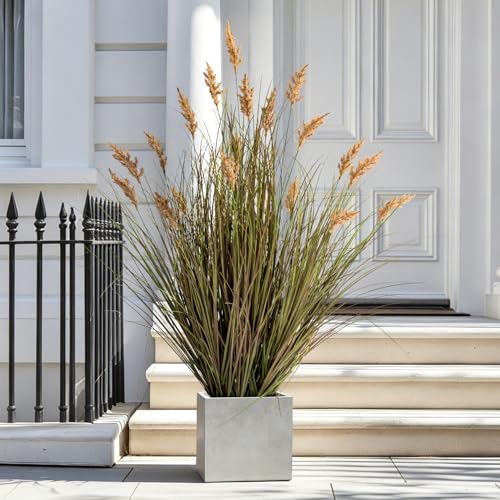 Faux Plastic plantas Synthetic Pampas Grass Indoor Outdoor Realistic Floor Plants pet Friendly Fake Grass for Home Office Wedding para Patio Front Artificial Grass Decor Housewarming Gift - color: 19 Heads, size: 3FT