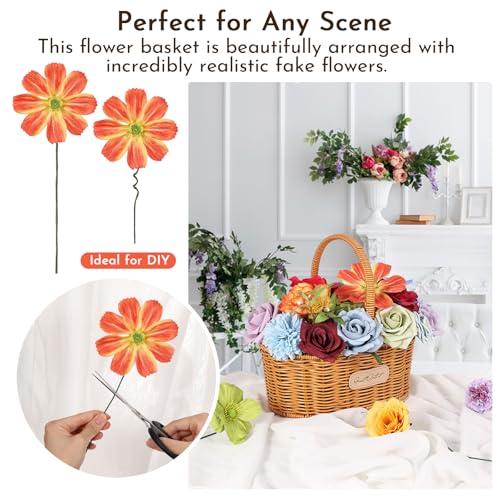 Artificial Flowers Combo Box Set Rainbow Colorful Fake Floral Arrangements Artificial Flower Bouquets Party Bridal Baby Shower Centerpieces Home Decor - color: Colorful Rainbow
