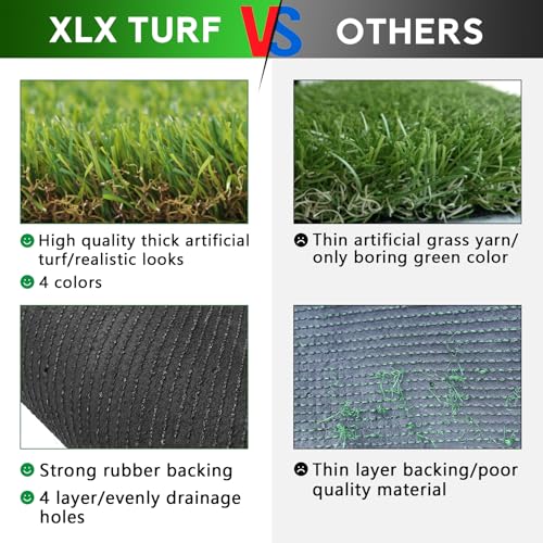 XLX TURF Extra Large Artificial Grass Pad for Dogs Potty - 5 FT X 8 FT Thickness & Pets Friendly Fake Turf Grass for Dog Kennel Outdoor Patio Balcony - size: 5FTX8FT