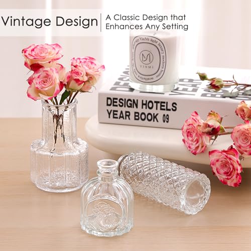 12 Pcs Glass Bud Vase Set, Small Glass Vases for Flowers, Mini Clear Bud Vases for Centerpieces, Wedding, Home, Office and Table Decoration, Clear - color: Clear, size: 12pcs