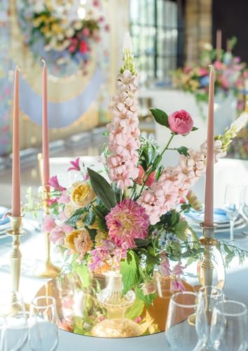 IPOPU 8PCS Snapdragon Artificial Flowers Pink Delphinium Artificial Silk Flowers Long Stem Hyacinths Fake Flowers for Wedding Home Outdoor Party Floral Arrangement Centerpiece Table Decorations (Pink) - color: Pink