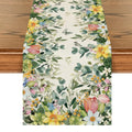 Artoid Mode Bloom Flowers Eucalyptus 210 GSM Spring Table Runner, Seasonal Summer Kitchen Dining Table Decoration for Home Party Decor 13x60 Inch - size: 13" x 60", Table Runner
