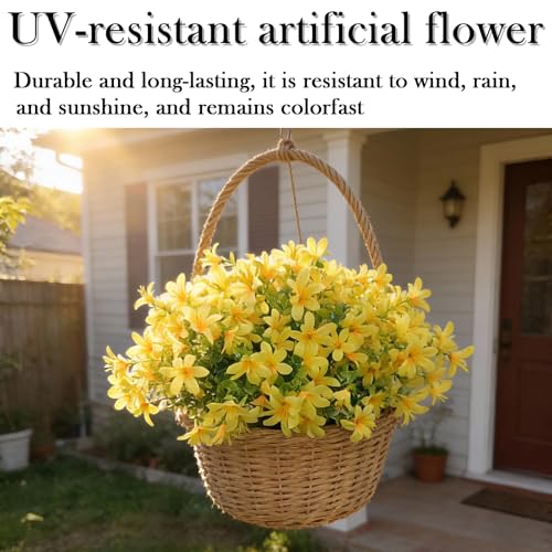 8pcs Artificial Lily Silk Flowers, Faux Flower Bouquet Plants for Wedding Home Party Indoor Table Hotel Office Vases Floral Arrangements Outdoor Garden Decor, Yellow - color: Yellow