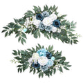 2 PCS Arch Flowers, Artificial Flowers for Wedding Arch Floral Swag Blue for Wedding Welcome Signs, Baby Shower, Venue Decorations, Banquet Receptions and Photo Backdrops