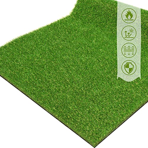 Artificial Grass Turf Lawn 1' x 3' Outdoor Rug, 0.8" Premium Realistic Turf for Garden, Yard, Home Landscape, Playground, Dogs Synthetic Grass Mat Fake Grass Rug - size: 1' x 3'