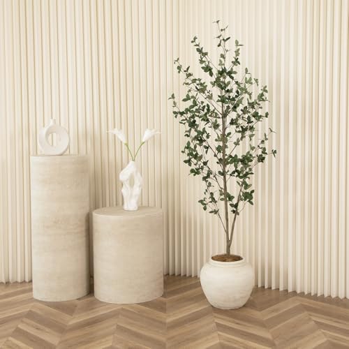 Bellacat 6ft Artificial Quince Leaf Tree with Realistic Trunks, 72in Faux Quince Leaf Tree with Lifelike Leaves for Garden, Home, Living Room Decor - style: 6ft Quince Leaf Tree