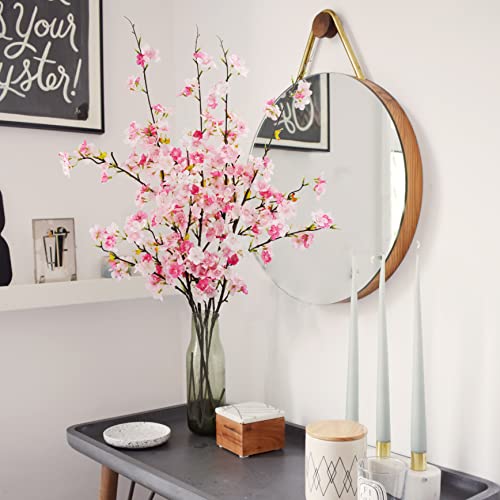 obbsie 4Pcs Artificial Cherry Blossom Flower Branches, 39.4" Fake Silk Pink Cherry Blossom Tree Stems Faux Cherry Flowers Vase Arrangements for Home Wedding Table Centerpieces Vase DIY Decor - color: Pink, size: 4pcs