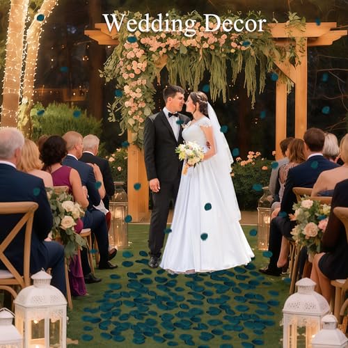 SITUMEIZI 400PCS Artificial Green Rose Petals Fake Silk Flower Petals for Romantic Night for Her Set Valentine's Day, Wedding, Proposal Anniversary Decorations - color: Green