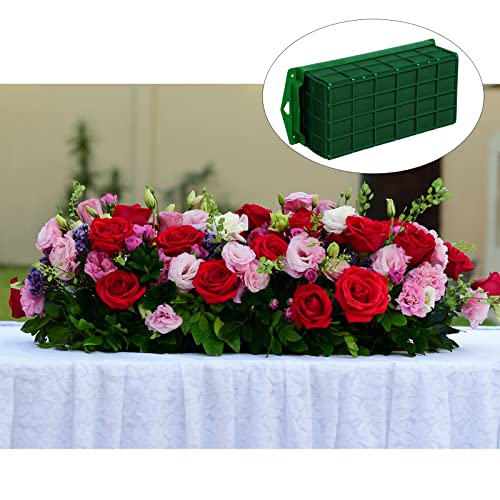 Boao 12 Pieces Floral Foam Cage Holder with Floral Foam for Fresh Flowers Cage Bowl for Table Centerpiece Flower Arrangement, Rectangle, 11.8 x 4.7 x 3.1 Inch