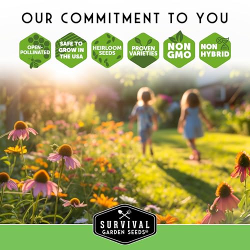 Flower Seeds Garden Kit - 36 Packs of Annual & Perennial Flowers for Planting – with Wildflowers for Pollinators, Bees, Butterflies | Heirloom Non-GMO Seed Starter Pack – Survival Garden Seeds