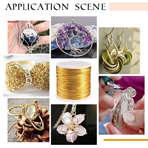 BENECREAT 15 Gauge 220FT Aluminum Jewelry Craft Wire - Anodized Metal Beading Wire for Floral Craft, Gem Wrapping, Necklace & Bracelet Making - Copper Tone - color: Copper, size: 15 Gauge