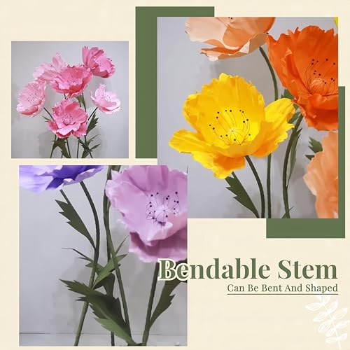 Artificial Giant Flowers for Decoration with Stand, 6 Pcs/Set Large EVA Fake Flowers for Wedding Floral Decor Birthday Easter Party Mother's Day Photography Props Shop Window - size: 6 Pcs/Set - EVA - Orange Set 2