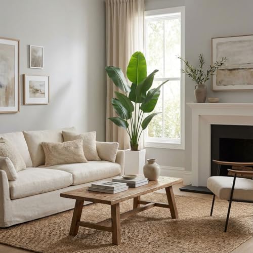 Aveyas 6ft Artificial Bird of Paradise Tree for Home Decor, 6 Feet Faux Floor Plant Fake Silk Banana Leaf Tropical Trees with Pot for Indoor Outdoor House Living Room (6 ft Tall Including Raised Pot) - color: Bird of Paradise Tree (6ft)