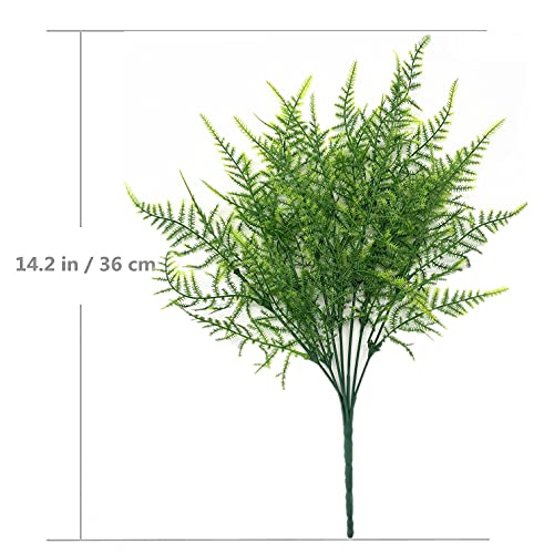 Artificial Plants, Plastic Shrubs Fern Grass Leaves Fake Bushes Outdoor Indoor Greenery Home Garden Décor Verandah Planting Filler Table Centerpieces Arrangements DIY Decoration 4 Pack - color: Fine Grass/ 4 Pcs