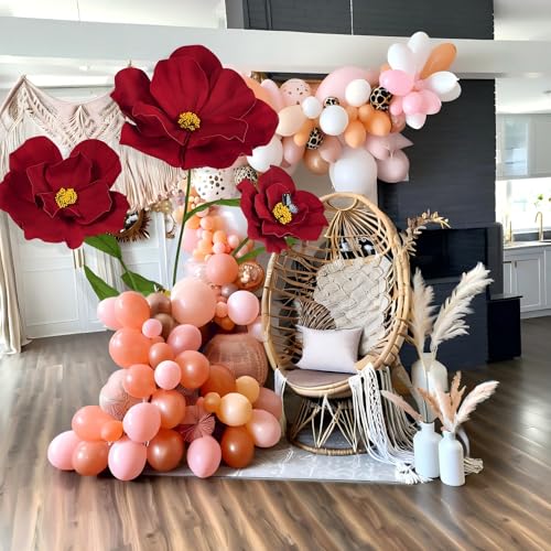 5.8 Ft Giant Artificial Flowers for Decoration,Large EVA Flower Decor,Wedding Arrangements, Birthday Party Banquet Background,Hotel,Office,Window Display(Wine) - color: Wine