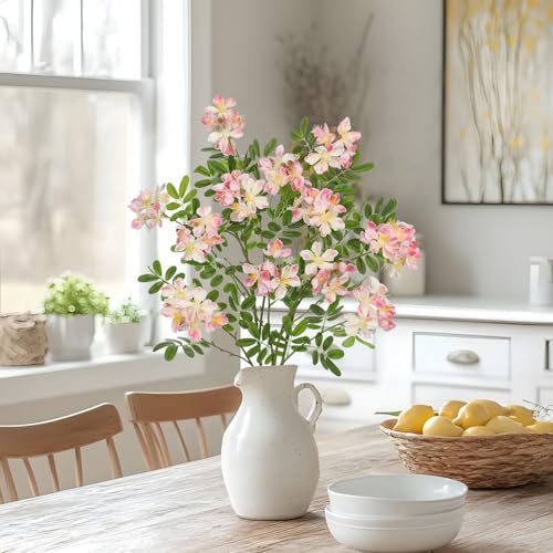 DILATATA Artificial Pink Flowers 29.5 Inch Long Stem Locust Flower Stems Faux Silk Sophora Japonica Blooms for Home Decor Wedding Centerpieces Wreath Farmhouse Floral Arrangements - color: Pink