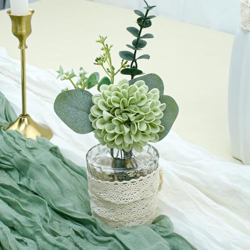 Artificial Flowers, 100pcs Realistic Artificial Rose for DIY Wedding Bouquets Centerpieces Arrangements, Emerald Green Shades Dahlia Flowers with Stem for Bridal Shower Party - color: Emerald Green Shades Dahlia, size: 100pcs
