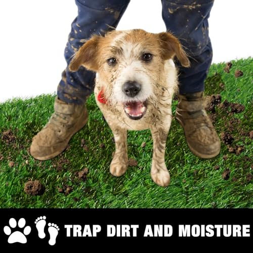GLOBREEN Fake Grass Door Mat - 24 X 36 Inch, Indoor Outdoor Artificail Turf Pad for Puppy Potty Training Crate, Dirty Tripper Entryway Rug, Absorbent Machine Washable