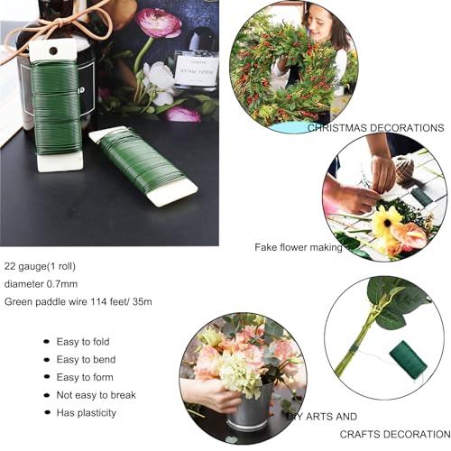 Floral Tape and Wire Arrangement Tools Kit with Wire Cutter - 1 pcs vase, 16 Gauge Paper Bag Flower Stalk and 22 Gauge Binding Iron Rope, Boutonniere Pin, for Bouquet Stem Wrapping and Floral Crafts - color: 16Ga Floral Wire+Wire Cutter Pin vase Floral Ta