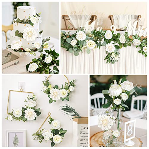 AmyHomie Ivory Artificial Flowers Combo Silk Mix Peony Rose Hydrangea Fake Flowers w/Stem for DIY Wedding Bouquets Centerpieces Arrangements Table Fall Decor Party Bridal Baby Shower Home Decorations - color: Ivory
