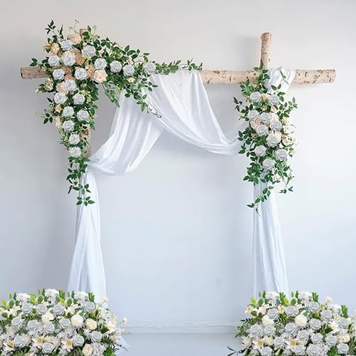 Rose Artificial Flowers, 50Pcs Silver Roses Head Flowers Bulk with Stem, 3 Inches Silk Rose Fake Flower Head for Wedding Party Home Decor DIY Baby Shower Centerpieces Tables Decoration(Silver) - color: Silver