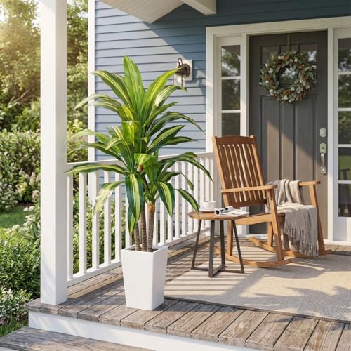 Aveyas 4ft Artificial Dracaena Tree for Home Decor, 4 Feet Real Touch Large Faux Plant Fake Silk Floor Trees with Pot for Indoor Outdoor House Living Room Office (4 ft Tall Including Raised Pot) - color: Dracaena Tree (4ft)