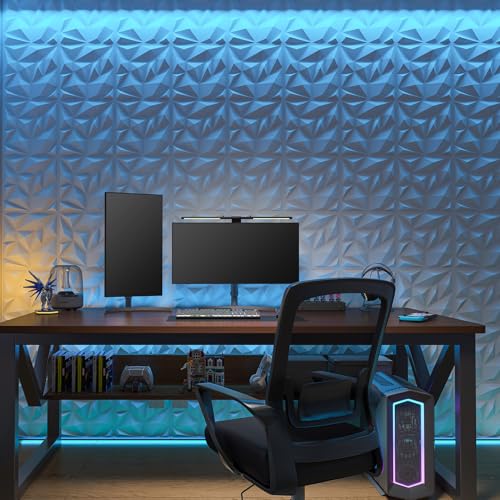 Art3d 20 Pack Decorative 3D Wall Panels for Interior Wall Decor Living Room, 11.8"x11.8" Cover 19 Sq.Feet White PVC Panels for Bedroom TV Background Gaming Room Decor - color: Frost White, size: 11.8"x11.8"