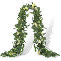 Tigeen Artificial Eucalyptus Garland Plant 6.5 FT Wedding Faux Leaves Greenery Garland Vines Hanging DIY Decoration for Home Party Table Runner Mantle Wall Decor(1 Pcs)