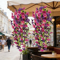2pcs Outdoor Artificial Morning Glory Hanging Flowers for Outdoors Garden, Patio, Balcony, Farmhouse Decor - Valentine’s Day, Christmas, Easter, Thanksgiving, Halloween