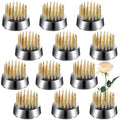 Geiserailie 12 Pcs 23mm/0. 92 Inch Stainless Flower Frog Mini Round Metal Floral Frog Japanese Ikebana Fixed Pin Holder Tool Arrangement Floral Fixation for DIY Flower Craft Arrangements(Gold) - color: Gold