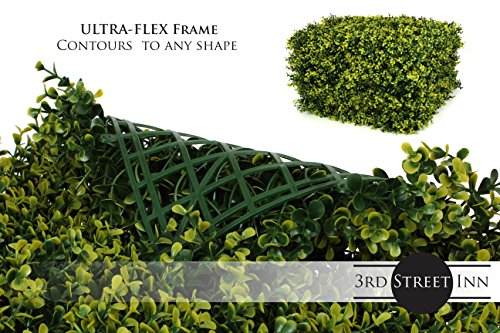 3rd Street Inn Artificial Greenery Wall Panels for Privacy - 4-Pack - color: Golden Boxwood