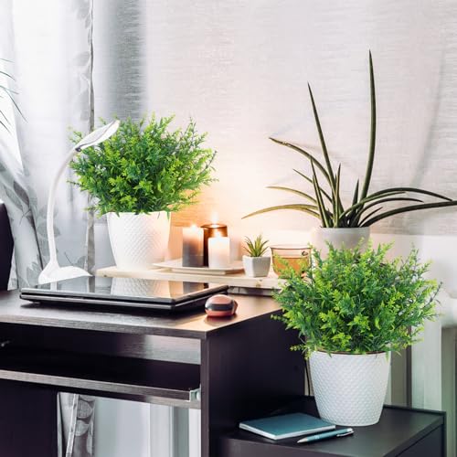 RECUTMS Fake Plants Artificial Spring Plants Outdoor Fake Flowers for Outdoor Artificial Flowers UV Resistant Artificial Plants Outside Front Porch Spring Decorations for Home(Green) - color: Green, size: 8 Bundles