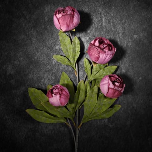 Waipfaru 6 Pcs Faux Peonies Artificial Flowers for Vase, 27"- Warm Pink | Fake Silk Peonies Flowers for Wedding, Vase Filler Flowers for DIY Bouquets Centerpieces Bridal Shower Office Decor - color: Warm Pink, size: 6Pcs