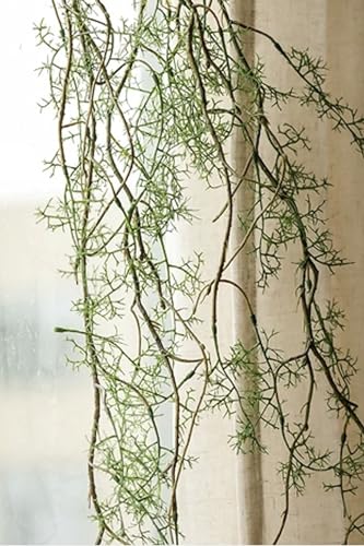 Artificial Twig Vine for Wall Hangings 55" Long Faux Greenery Décor Myriad Strands Twig Garland Hanging Vines for Home Wedding Decoration