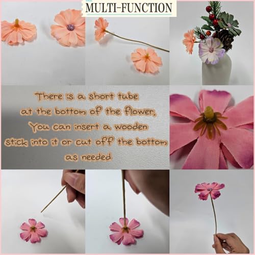150pcs Faux Flower Heads,Mini Fake Heads Flowers,Small Silk Daisy Flowers Artificial for DIY Wedding Birthday Party Wreath Decoration