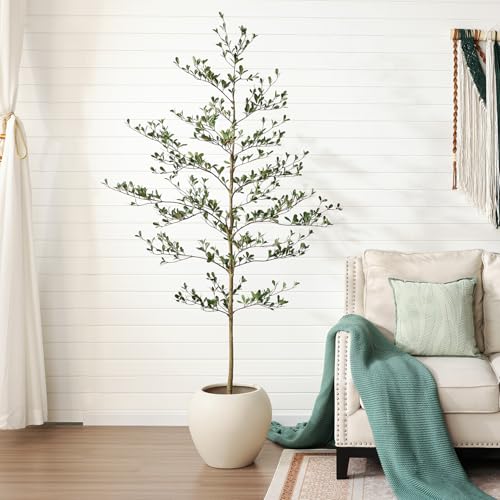 Verinatural Artificial Black Olive Tree 6ft - Shady Lady UV Resistant Faux Olive Trees Indoor Outdoor Decor - Modern Aesthetic Tall Fake Plants with Pot for Home Office Living Room Patio Floor, VN140 - size: 6ft