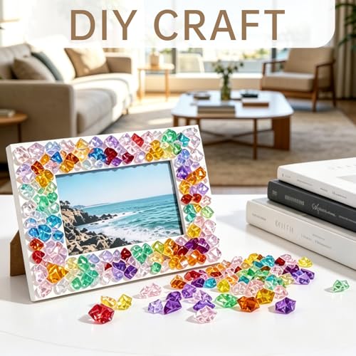 500 Pcs Fake Ice,11 * 14mm Assorted Acrylic Gems Vase Filler,Plastic Diamonds for Table Decoration DIY Craft Aquarium Display Party Centerpieces. - color: Multi 500, size: 11MMx14MM
