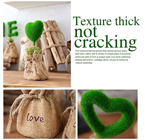 Ainiess Home Decorative Artificial Topiary Set, Green Hedge Artificial Plant Set, Linen Base, Fake Plant Letters, Set of 4 (Heart & Star)