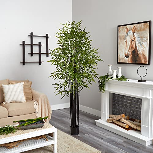 Nearly Natural Black Bamboo Tree x 9 with 1470 Leaves UV Resistant (Indoor/Outdoor)