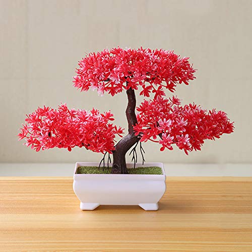 Artificial Bonsai Tree,Fake Mini Tree Bonsai Tree Artificial Potted Plant Ornament Home Decor Green Faux Bonsai Plants Indoor