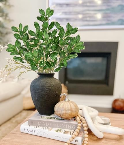 3PCS Artificial Greenery Stems 31.5 Inch Faux Branches for Vase Fake Pittosporum Tobira Leaves Branches Long Stems Plants Leaf Bushes for Floral Arrangement Bouquets Party Wedding Home Decor Green - color: Pittosporum Tobira - Green