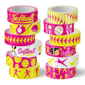 FYSUIMU 12 Rolls Softball Washi Tape Softball Birthday Party Decorations Sports Ball Masking Tape Set Pink Yellow Decorative Wrapping Paper Tapes for Scrapbook Journal DIY Art Crafts - style: Softball