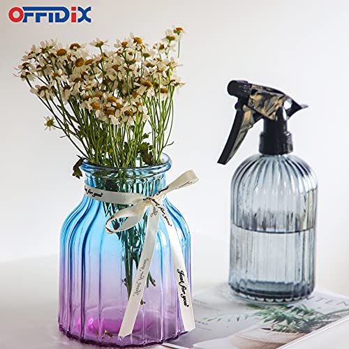 OFFIDIX Glass Vase, Gradient Multicolor Flower Vase for Weddings, Events, Decorating, Arrangements, Flowers, Office, or Home Decor - color: H-blue Purple Gradient