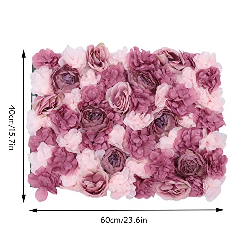 Artificial Flower Wall Panels,6 Pack Wall Flower Silk Rose Pink Floral Panels,Rose Fake Flowers Wall Panels,Table Fall Decor Wall Backdrop Faux Flower Panel for Wedding,24 * 16in - color: 6pcs Pink, Mauve