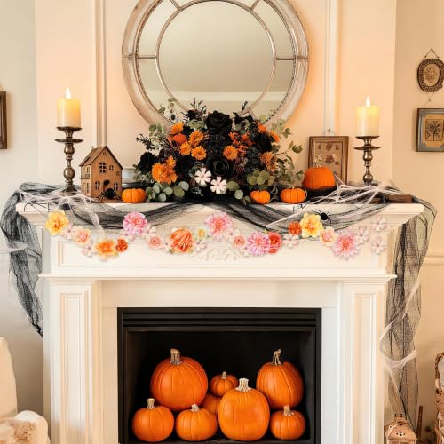 Faux Flower Small Artificial Flower Wedding Party DIY Accessories (27, Orange) - color: Orange
