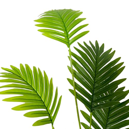 Artificial Areca Palm Plant Silk Fake Potted Faux Tree in Pot for Indoor Outdoor Modern Decoration House Living Room Home Decor Wedding Office Floor Garden (31" Green)