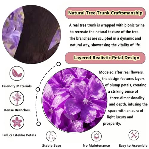 10FT Purple Artificial Cherry Blossom Trees for Home Decor Indoor Outdoor,Fake Japanese Cherry Blossom Tree for Office Shopping Mall Hotel Restaurant Garden Party Wedding - color: Purple, size: 10x8.2ft