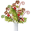 3 Pack Artificial Christmas Floral Picks Lime Green Red Berry Stems Xmas Tree Branches with Glitter Ball for Party Flower Arrangement Centerpieces (Green) - color: Green