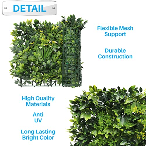 Patio Paradise 20"x20" (6PC) Artificial Grass Wall Panels Greenery Backdrop Faux Boxwood Hedge Fake Ivy Privacy Screen for Outdoor Wedding Décor Photography Background, #6 3D Mixed - color: #6 3D Mixed, size: 20"x20"