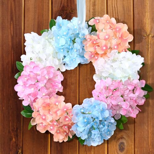 Giegxin 120 Pcs Artificial Hydrangea Flowers Bulk, Blue, Pink, White, Light Pink, Faux Silk Hydrangea Flower Heads with 120 Stems for Wedding Centerpieces, Home, Garden, Baby Shower, Party (4 Colors)